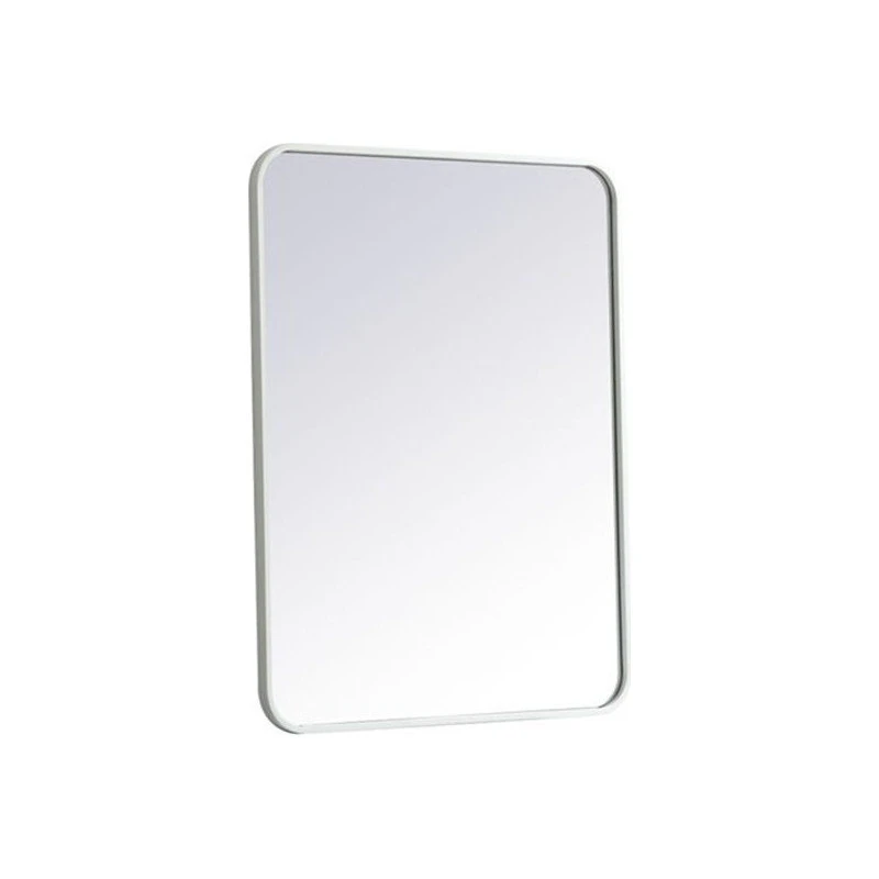 Elegant Furniture & Lighting Elegant Decor Evermore 24x32" Soft Corner Metal Rectangular Mirror In White 6 Elegant Furniture & Lighting Elegant Decor Evermore 24x32" Soft Corner Metal Rectangular Mirror In White - Image 4