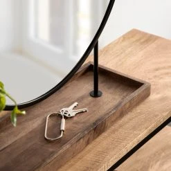 Uniek Maxfield Round Tabletop Mirror, Black, 18x22 -Laural Home Shop 00117fad00b6381d 4983 w800 h800 b0 p0