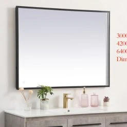 Elegant Furniture & Lighting Modern Black Led Mirror -Laural Home Shop 0041761a02834b2f 7544 w800 h800 b0 p0