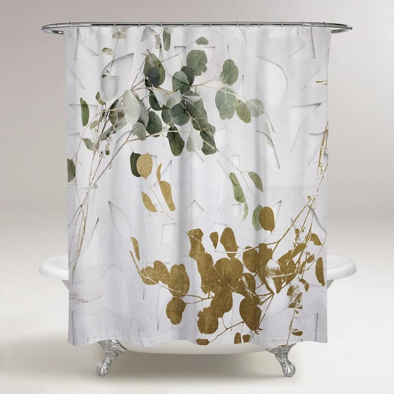 The Oliver Gal Artist Co. Oliver Gal OliverGal "Golden Leaves" Shower Curtain, 71"x74" 4 The Oliver Gal Artist Co. Oliver Gal OliverGal "Golden Leaves" Shower Curtain, 71"x74" - Image 2