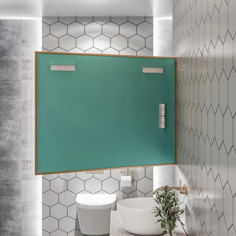 Eviva LLC EVIVA Gold 42x30" Modern Framed Bathroom Mirror 9 Eviva LLC EVIVA Gold 42x30" Modern Framed Bathroom Mirror - Image 7