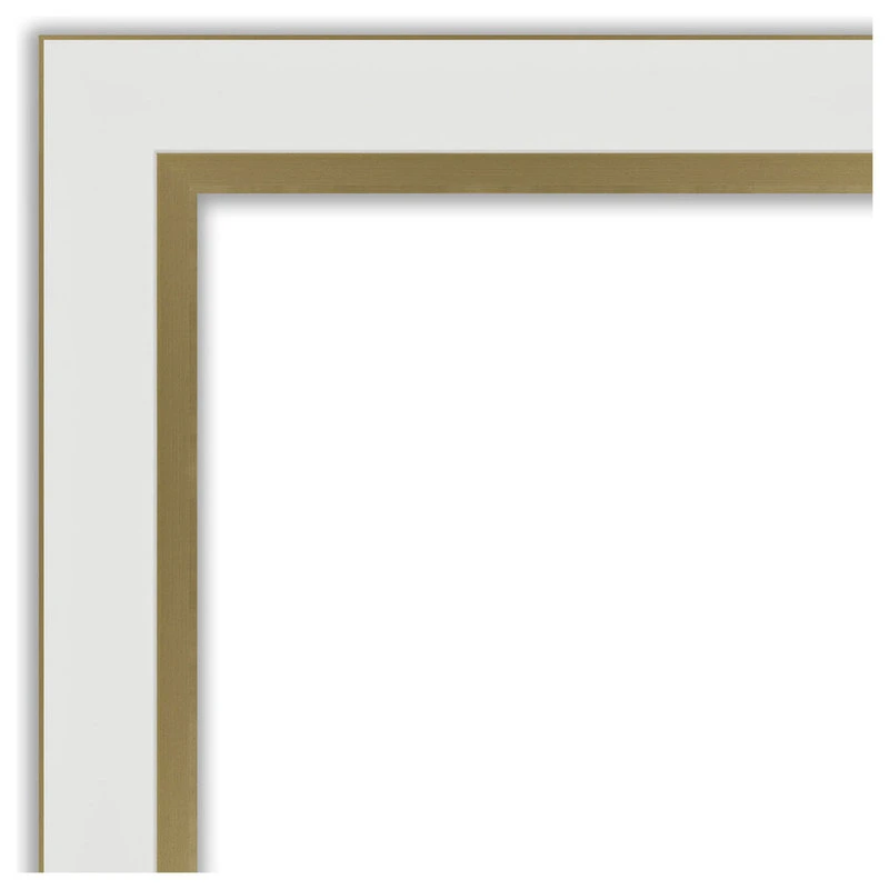 Amanti Art Eva White Gold Narrow Beveled Bathroom Wall Mirror - 43 X 33 In. 6 Amanti Art Eva White Gold Narrow Beveled Bathroom Wall Mirror - 43 X 33 In. - Image 4
