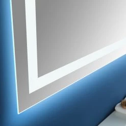 Ove Decors Pria LED 60 X 28 In. Mirror In White And Aluminum Finish -Laural Home Shop 01110b2701e86468 3617 w800 h800 b0 p0