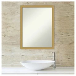 Amanti Art Grace Brushed Gold Narrow Non-Beveled Bathroom Wall Mirror - 20 X 26 In. 15 Amanti Art Grace Brushed Gold Narrow Non-Beveled Bathroom Wall Mirror - 20 X 26 In. -Laural Home Shop 0111d14b02bddddd 6193 w800 h800 b1 p0