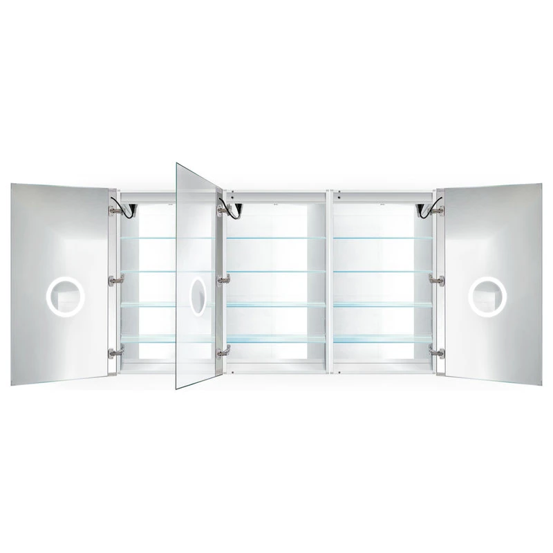 Krugg Reflections USA 72x42 Recessed Or Surface Mount Medicine Cabinet 12 Shelves, LED, Llr 3 Krugg Reflections USA 72x42 Recessed Or Surface Mount Medicine Cabinet 12 Shelves, LED, Llr