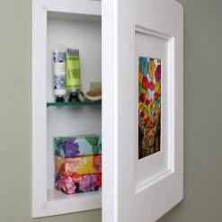 Fox Hollow Furnishings Compact Portrait Concealed Cabinet, 14"Hx11"W, Shaker White