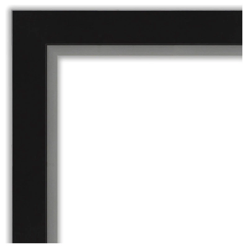 Amanti Art Eva Black Silver Narrow Beveled Bathroom Wall Mirror - 43 X 33 In. 6 Amanti Art Eva Black Silver Narrow Beveled Bathroom Wall Mirror - 43 X 33 In. - Image 4
