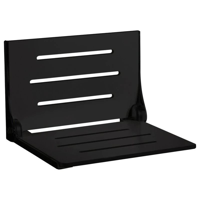 Seachrome Corporation Seachrome Silhouette Folding Wall Mount Shower Bench Seat, Matt Black Seat 3 Seachrome Corporation Seachrome Silhouette Folding Wall Mount Shower Bench Seat, Matt Black Seat