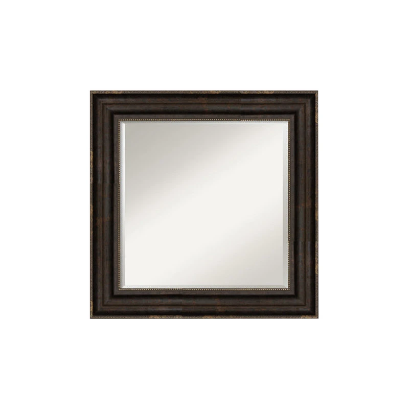 Amanti Art Stately Bronze Framed Beveled Bathroom Vanity Wall Mirror, 26.25x26.25" 3 Amanti Art Stately Bronze Framed Beveled Bathroom Vanity Wall Mirror, 26.25x26.25"