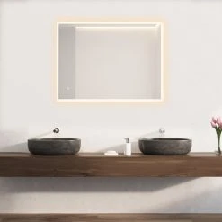 Altair Cassano Rectangle Frameless Modern Bathroom/Vanity LED Lighted Wall Mirror, 40" -Laural Home Shop 0301314002860f3c 8093 w800 h800 b0 p0