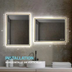 Blossom Kitchen & Bath Supply Fogless, Dimmable, Color Temperature Adjustable LED Mirror, Brush Gold, 48x36 -Laural Home Shop 032128a3012fa25d 6988 w800 h800 b0 p0