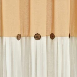 Lush Décor Linen Button Shower Curtain, Yellow/White -Laural Home Shop 03215e760f60cd4d 1161 w800 h800 b0 p0