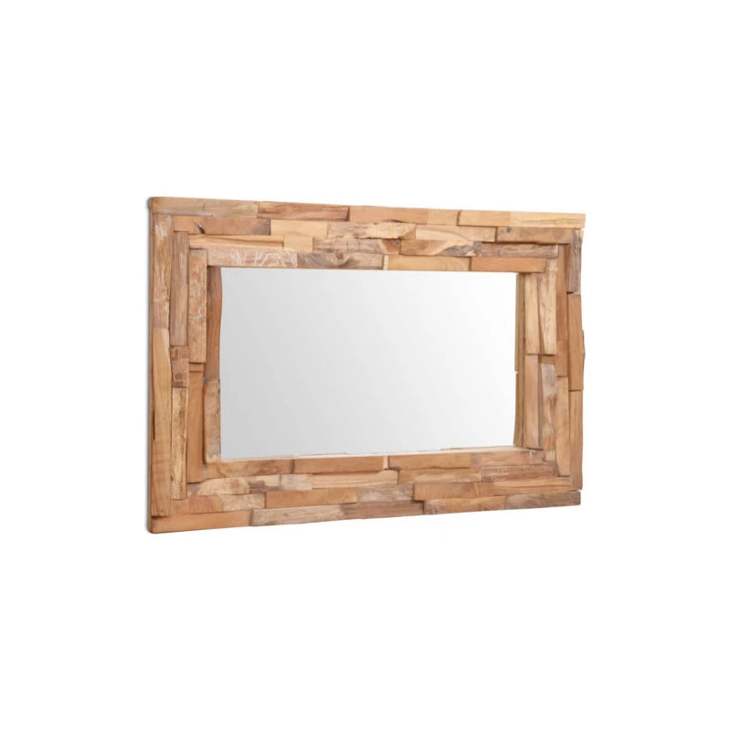 Vida XL International B.V. VidaXL Decorative Mirror Handmade Teak 35.4" Rectangular Wall Hall Ornament 3 Vida XL International B.V. VidaXL Decorative Mirror Handmade Teak 35.4" Rectangular Wall Hall Ornament