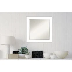 Amanti Art Wedge White Beveled Bathroom Wall Mirror - 24 X 24 In. 8 Amanti Art Wedge White Beveled Bathroom Wall Mirror - 24 X 24 In. -Laural Home Shop 0361b95d0ec6c42a 6804 w800 h800 b0 p0