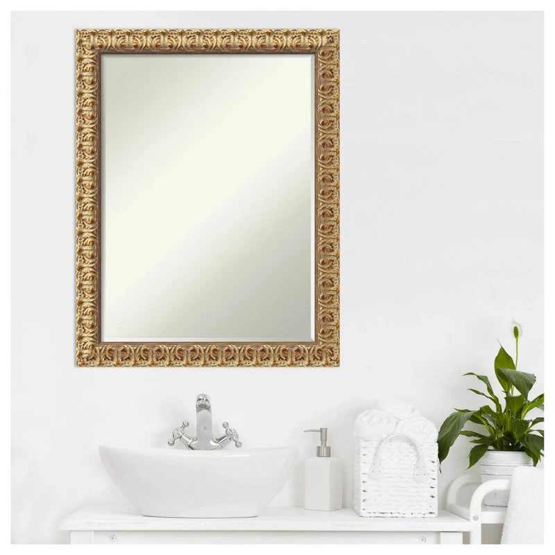 Amanti Art Florentine Gold Petite Bevel Wood Bathroom Wall Mirror 21.5 X 27.5 In. 9 Amanti Art Florentine Gold Petite Bevel Wood Bathroom Wall Mirror 21.5 X 27.5 In. - Image 7