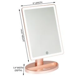 Impressions Vanity Company Touch Ultra LED Makeup Mirror, Standing Base, Rose Gold -Laural Home Shop 038171e00f1620fa 8942 w800 h800 b1 p0