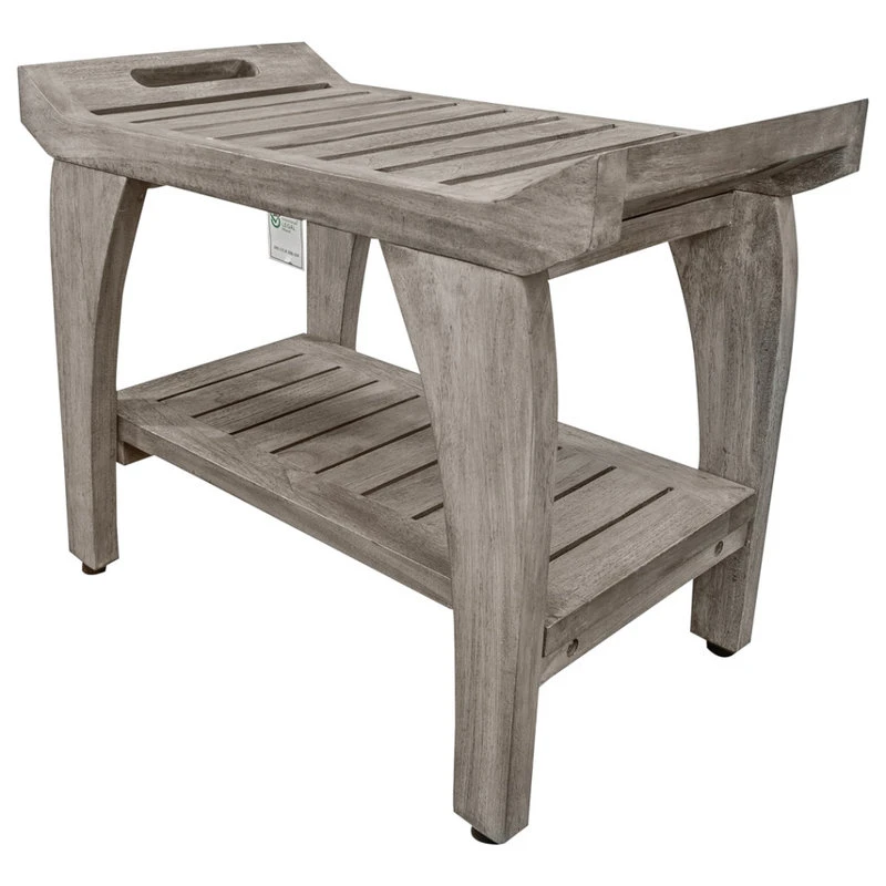 DecoTeak CoastalVogue Tranquility 24" Wide ShowerBench GR156, Gray 11 DecoTeak CoastalVogue Tranquility 24" Wide ShowerBench GR156, Gray - Image 9