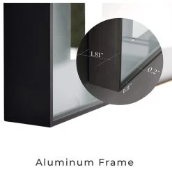 Bathroom Mirrors Rectangle Framed LED Mirror Anti-Fog, Dimmer Touch Sensor, Matte Black, 30"x40" -Laural Home Shop 04713aec038f274e 6334 w800 h800 b1 p0