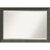 Amanti Art Intaglio Embossed Black Beveled Wood Bathroom Wall Mirror - 40.5 X 28.5 In.