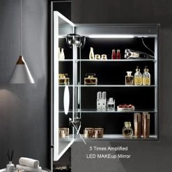 Blossom Kitchen & Bath Supply LED Mirror Medicine Cabinet With 3X, Defogger, Dimmer Outlets And USB, 24/L 16 Blossom Kitchen & Bath Supply LED Mirror Medicine Cabinet With 3X, Defogger, Dimmer Outlets And USB, 24/L -Laural Home Shop 05012b4b010ea037 9011 w800 h800 b0 p0