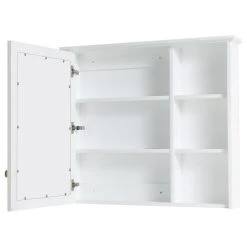 Wellfor Bathroom Solid Wood Medicine Cabinet With Silver Coated Mirror, 34"x30", White 16 Wellfor Bathroom Solid Wood Medicine Cabinet With Silver Coated Mirror, 34"x30", White -Laural Home Shop 05115f0703510985 6727 w800 h800 b1 p0