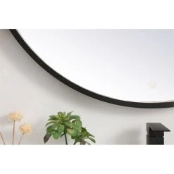 Elegant Furniture & Lighting Elegant Decor Pier 42" LED Mirror With Adjustable Color Temperature In Black -Laural Home Shop 0511ab7703997d65 1822 w800 h800 b0 p0