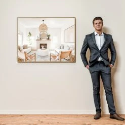 Eviva LLC EVIVA Gold 42x30" Modern Framed Bathroom Mirror 17 Eviva LLC EVIVA Gold 42x30" Modern Framed Bathroom Mirror -Laural Home Shop 05213f3a02f9911b 0282 w800 h800 b0 p0