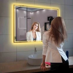 Blossom Kitchen & Bath Supply Fogless, Dimmable, Color Temperature Adjustable LED Mirror, Brush Gold, 48x36 -Laural Home Shop 05512d3b012d5a6e 6988 w800 h800 b0 p0