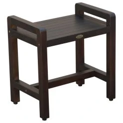 DecoTeak Classic 20" Ergonomic Teak Shower Stool With LiftAid Arms