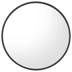 Kinger Home 32" Aluminum Black Round Mirror
