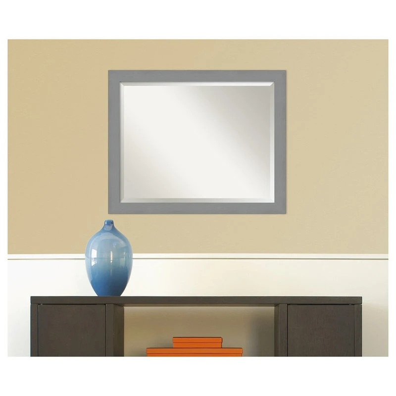 Amanti Art Brushed Nickel Beveled Bathroom Wall Mirror - 31.5 X 25.5 In. 7 Amanti Art Brushed Nickel Beveled Bathroom Wall Mirror - 31.5 X 25.5 In. - Image 5