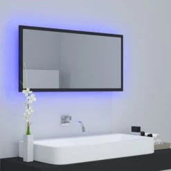 Vida XL International B.V. VidaXL LED Bathroom Mirror 35.4" Gray Acrylic Home Washroom Wall Vanity Unit 16 Vida XL International B.V. VidaXL LED Bathroom Mirror 35.4" Gray Acrylic Home Washroom Wall Vanity Unit -Laural Home Shop 05f1644001c348d0 5622 w800 h800 b0 p0