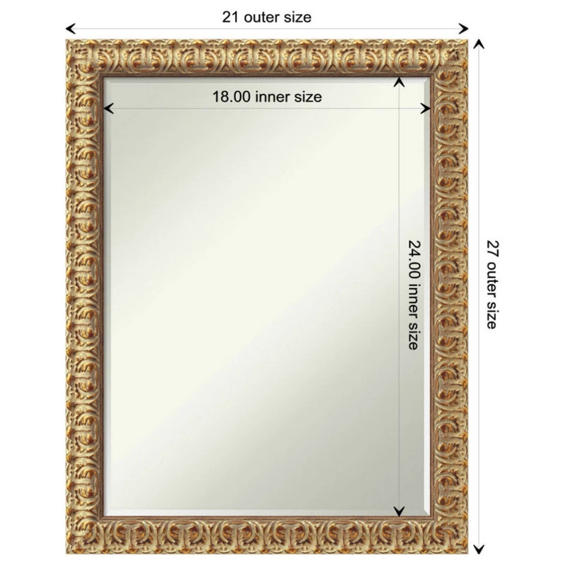 Amanti Art Florentine Gold Petite Bevel Wood Bathroom Wall Mirror 21.5 X 27.5 In. 6 Amanti Art Florentine Gold Petite Bevel Wood Bathroom Wall Mirror 21.5 X 27.5 In. - Image 4