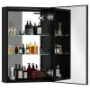 JimsMaison 30" Square Black Aluminum Surface Mount Medicine Cabinet With Mirror