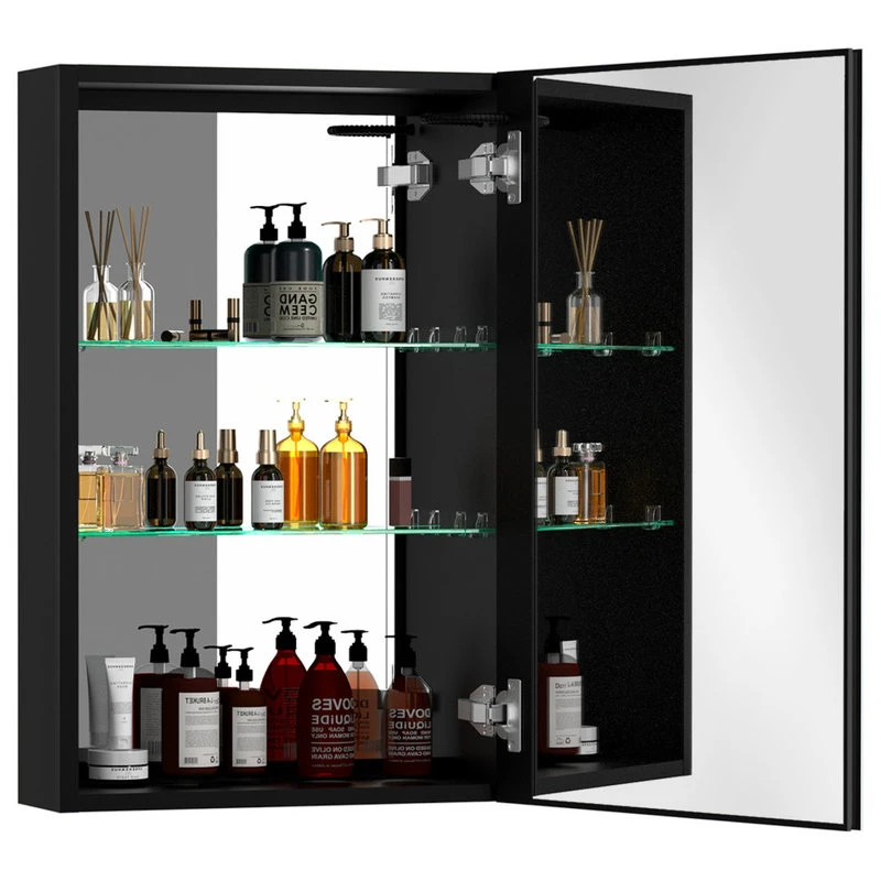 JimsMaison 30" Square Black Aluminum Surface Mount Medicine Cabinet With Mirror 3 JimsMaison 30" Square Black Aluminum Surface Mount Medicine Cabinet With Mirror