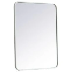 Elegant Furniture & Lighting Soft Corner Metal Rectangular Mirror 24X32", White -Laural Home Shop 0641e4af0104069a 7095 w800 h800 b1 p0