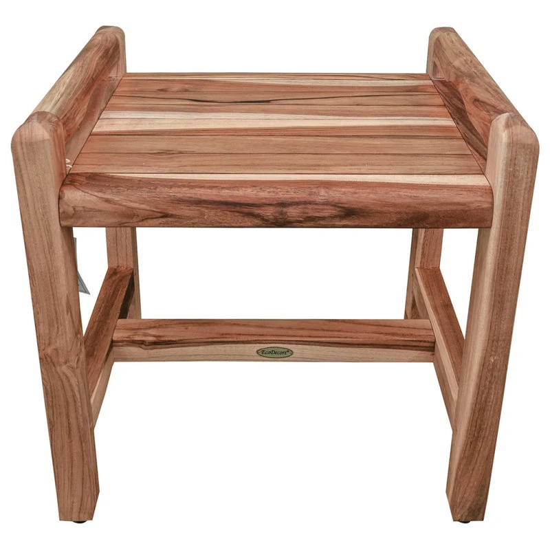 EcoDecors EarthyTeak Classic 18" Shower Bench With LiftAide Arms 4 EcoDecors EarthyTeak Classic 18" Shower Bench With LiftAide Arms - Image 2