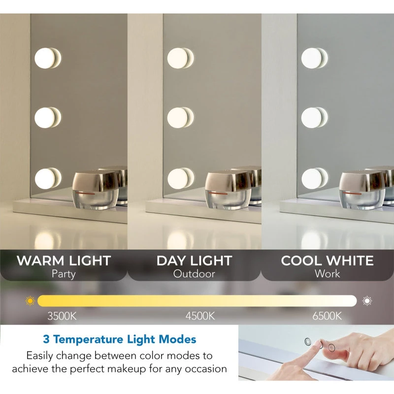 Inspired Home Zarah Mirror, LED Bulbs, Color Modes, 31.5Lx4.7Wx23.6H 8 Inspired Home Zarah Mirror, LED Bulbs, Color Modes, 31.5Lx4.7Wx23.6H - Image 6
