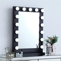 Elegant Furniture & Lighting Elegant Decor Brenda 32" X 24" Plug In LED Vanity Mirror In Black -Laural Home Shop 06c1b1e701e0fb3d 0224 w800 h800 b0 p0