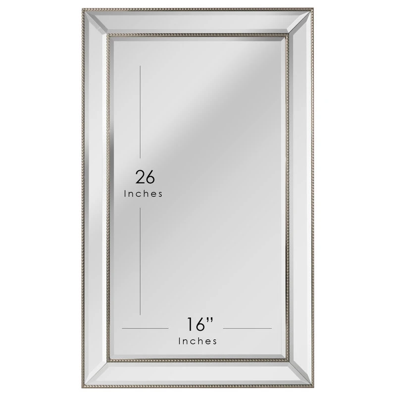 Head West, Inc. Head West Champagne Silver Beaded Beveled Mirror, 16x26" 8 Head West, Inc. Head West Champagne Silver Beaded Beveled Mirror, 16x26" - Image 6