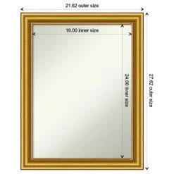 Amanti Art Townhouse Gold Wood Framed Non-Beveled Bathroom Wall Mirror 21.5 X 27.5 In -Laural Home Shop 07c10c4d02bdde19 5750 w800 h800 b1 p0