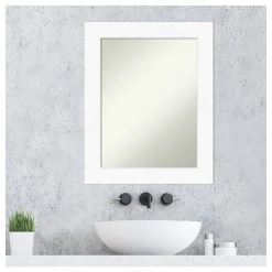 Amanti Art Cabinet White Non-Beveled Bathroom Wall Mirror - 23.5 X 29.5 In. -Laural Home Shop 07e1cc8402bddc8d 6189 w800 h800 b1 p0
