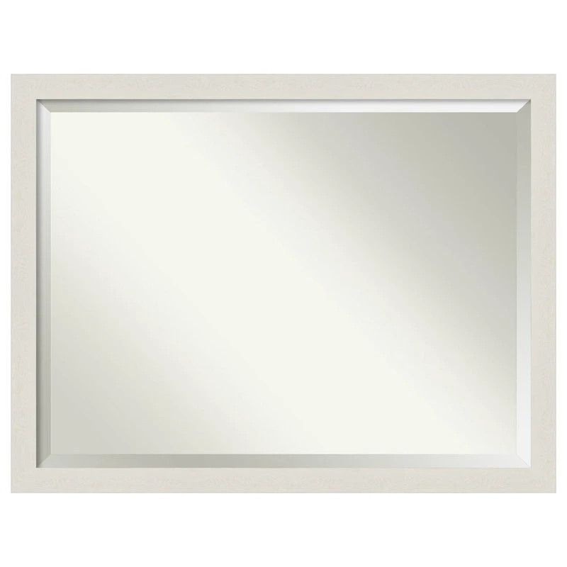 Amanti Art Rustic Plank White Narrow Beveled Bathroom Wall Mirror - 43.5 X 33.5 In. 3 Amanti Art Rustic Plank White Narrow Beveled Bathroom Wall Mirror - 43.5 X 33.5 In.