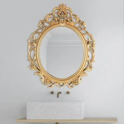 Mirrorize Canada 24"x20" Oval Gold Wall Mirror 13 Mirrorize Canada 24"x20" Oval Gold Wall Mirror -Laural Home Shop 0811f5b603d3dd00 3184 w800 h800 b0 p0