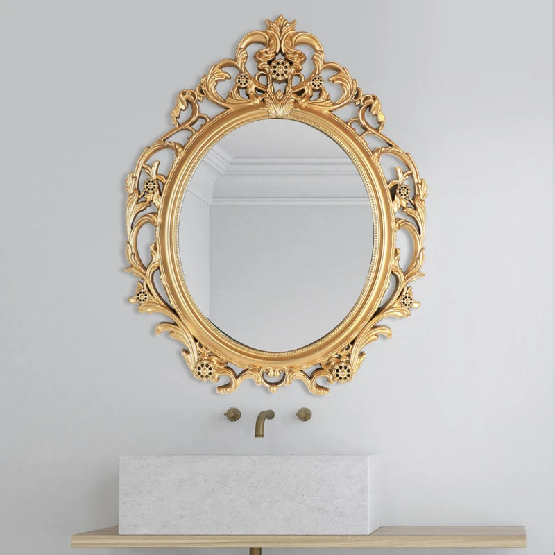 Mirrorize Canada 24"x20" Oval Gold Wall Mirror 5 Mirrorize Canada 24"x20" Oval Gold Wall Mirror - Image 3