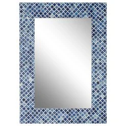 Brimfield & May Contemporary Blue Wood Wall Mirror 22350