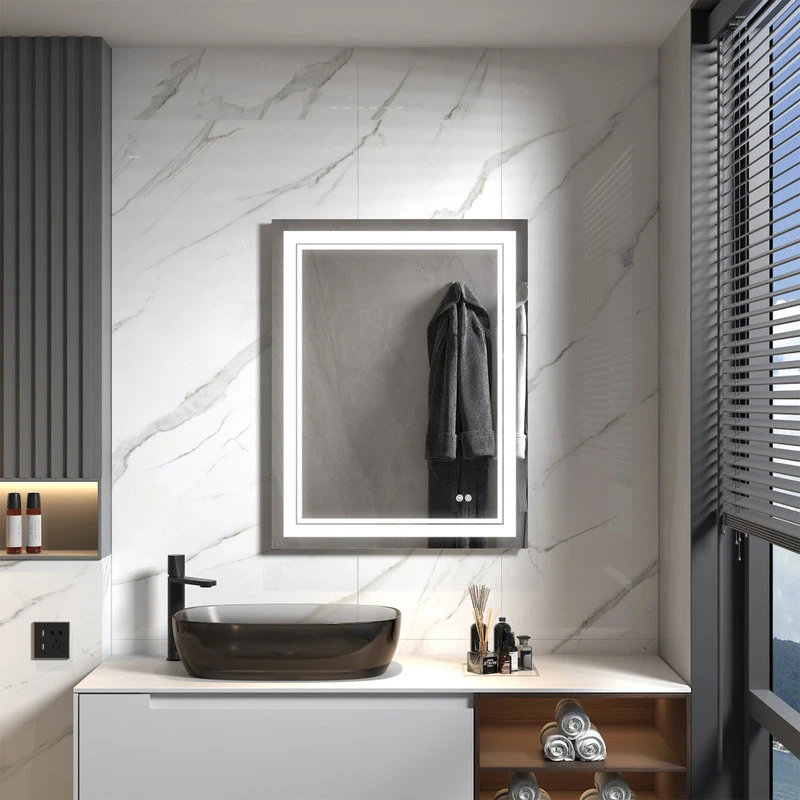 Wellfor Frameless LED Lighted Dimmable Bathroom Vanity Mirror With Defogger, 28"x36" 14 Wellfor Frameless LED Lighted Dimmable Bathroom Vanity Mirror With Defogger, 28"x36" - Image 12