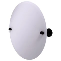 Allied Brass Frameless Round Beveled Edge Tilt Mirror, Matte Black