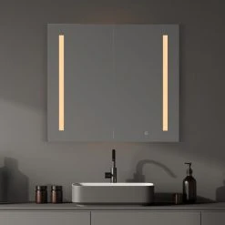 Altair Catola 36" Clear Glass Surface-Mount/Recessed LED Mirror Medicine Cabinet -Laural Home Shop 08f19bcb02c4e41a 8079 w800 h800 b0 p0