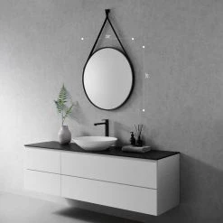 Altair Epoca 28" Circle Bathroom/Vanity Aluminum Framed Wall Mirror, Matt Black 15 Altair Epoca 28" Circle Bathroom/Vanity Aluminum Framed Wall Mirror, Matt Black -Laural Home Shop 0a816999028856c8 4628 w800 h800 b0 p0